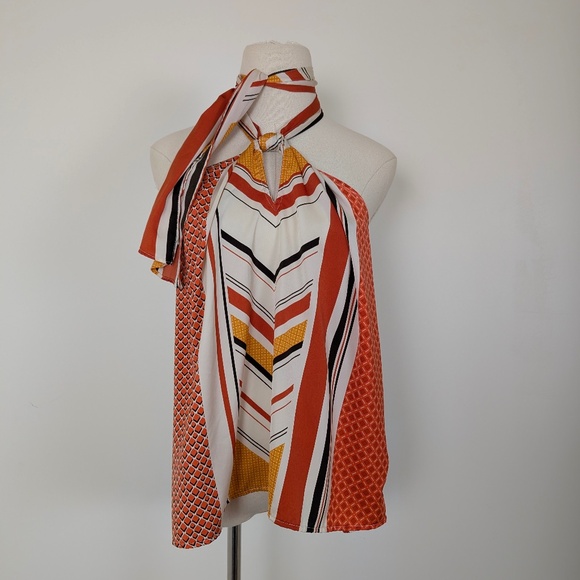 Banana Republic Halter Top Chevron Sleeveless Size Medium - Picture 3 of 10